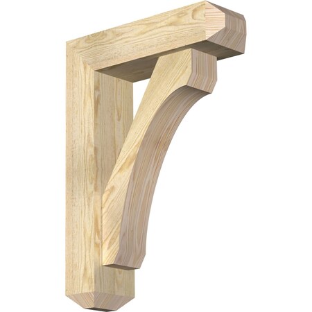 Ekena Millwork Legacy Craftsman Rough Sawn Bracket w/ Offset Brace, Douglas Fir, 6"W x 20"D x 28"H BKT0604X20X28LEC04RDF